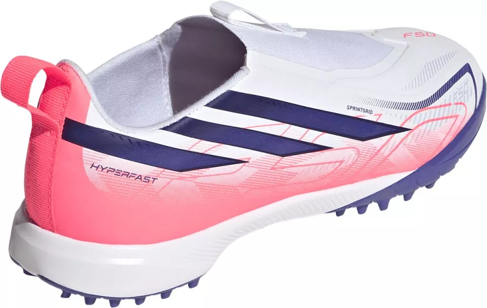 Detské kopačky bez šnurovania adidas F50 Hyperfast League Laceless TF