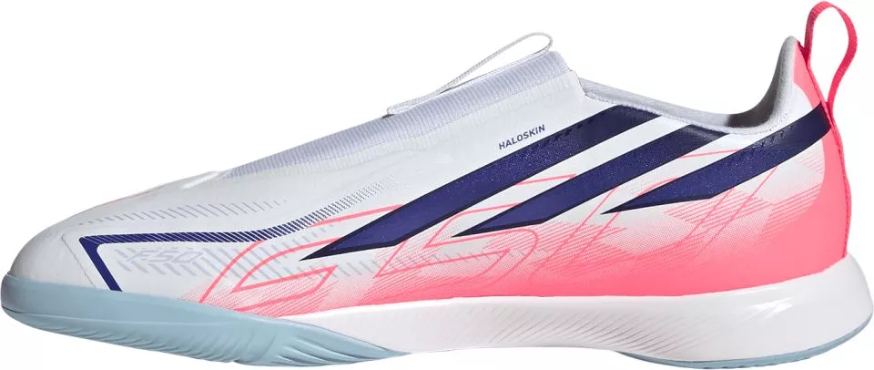 Detské sálové kopačky bez šnúrok adidas F50 Hyperfast League Laceless IN