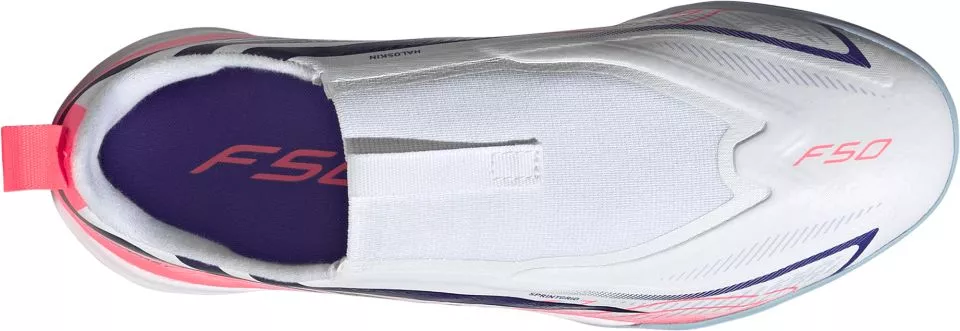 Detské sálové kopačky bez šnúrok adidas F50 Hyperfast League Laceless IN