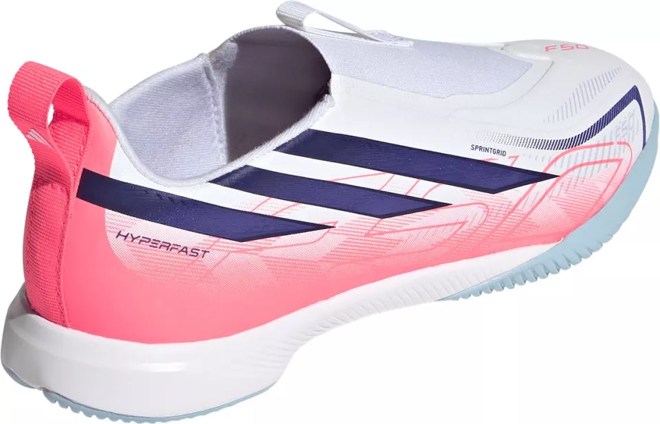 Detské sálové kopačky bez šnúrok adidas F50 Hyperfast League Laceless IN