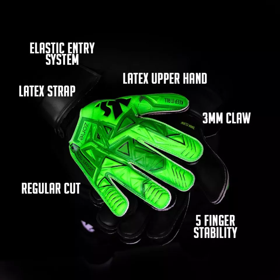 Goalkeeper's gloves KEEPERsport Zone RC Finger Support (green)