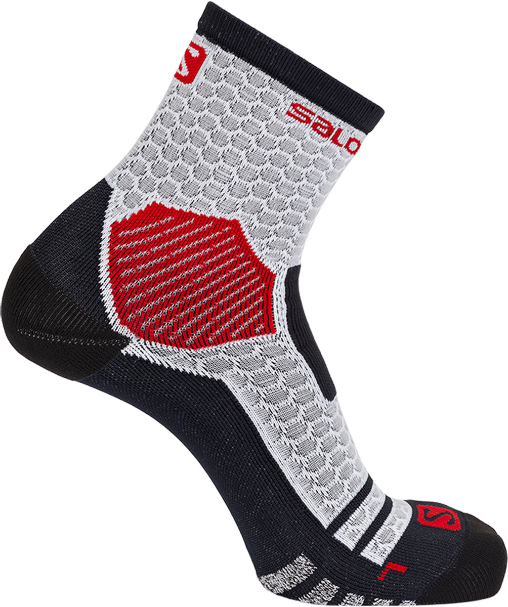 S/LAB  Salomon NSO Long Trail Running Sock Black/Racing Red Size Large 