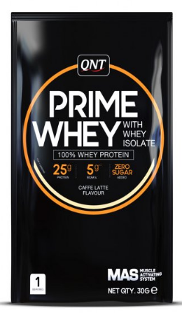 Beljakovine v prahu QNT PRIME WHEY- 100 % Whey Isolate & Concentrate Blend 30 g Coffee Latte