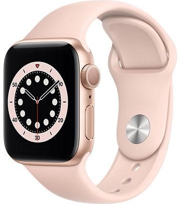 Hodinky Apple Watch S6 GPS, 40mm Gold Aluminium Case with Pink Sand Sport Band - Regular