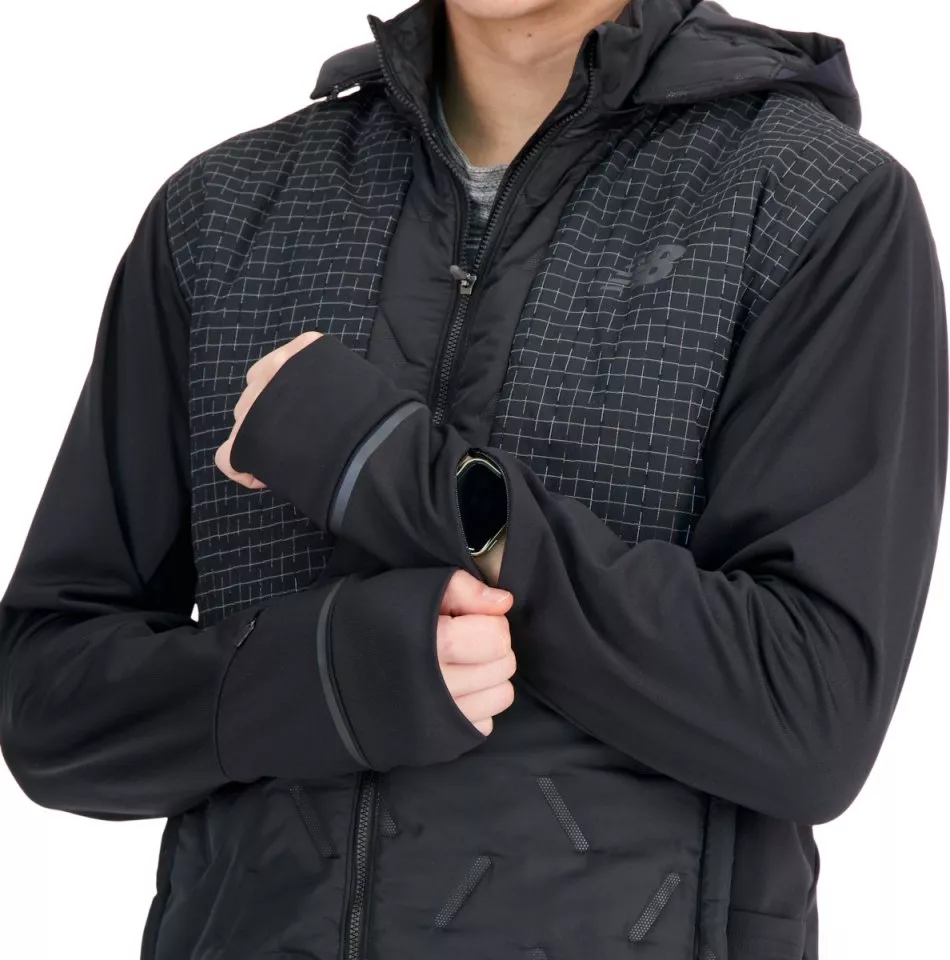 Chaqueta con capucha New Balance Impact Run Luminous Heat Jacket