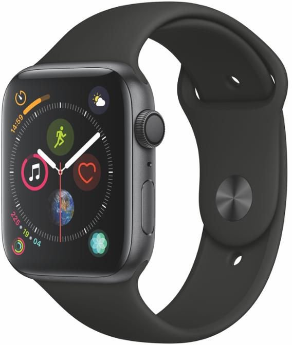 Ceas Apple Watch Series 4 GPS, 44mm Space Grey Aluminium Case with Black Sport Band