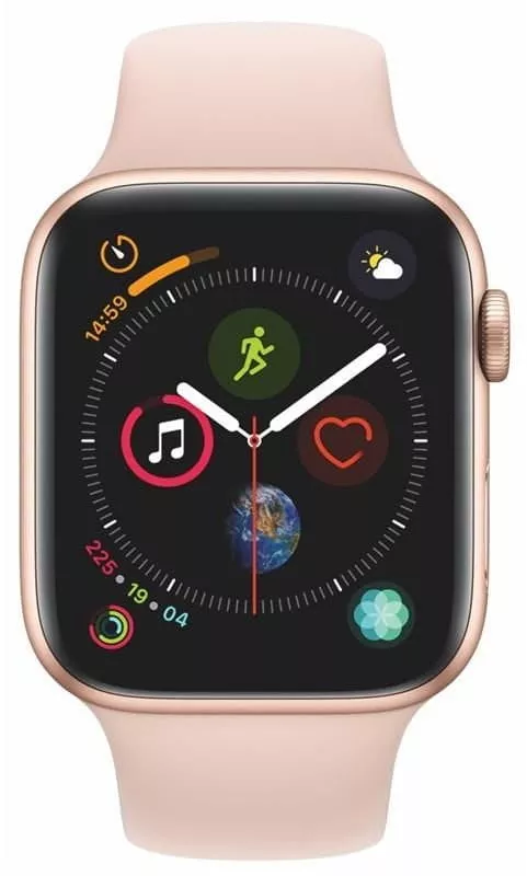 Ceas Apple Watch Series 4 GPS, 44mm Gold Aluminium Case with Pink Sand Sport Band