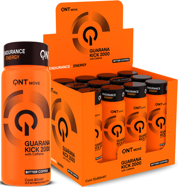 Stimulanser før træning QNT Guarana Kick shot 2000 mg (Guarana + Caffeine)