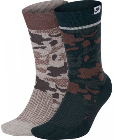 U SNKR SOX CREW 2PR - CAMO