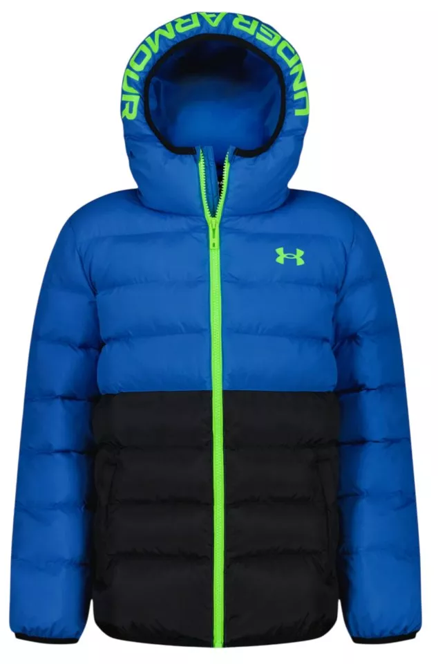 Jakke med hætte Under Armour Pronto Colorblock Puffer Jacket
