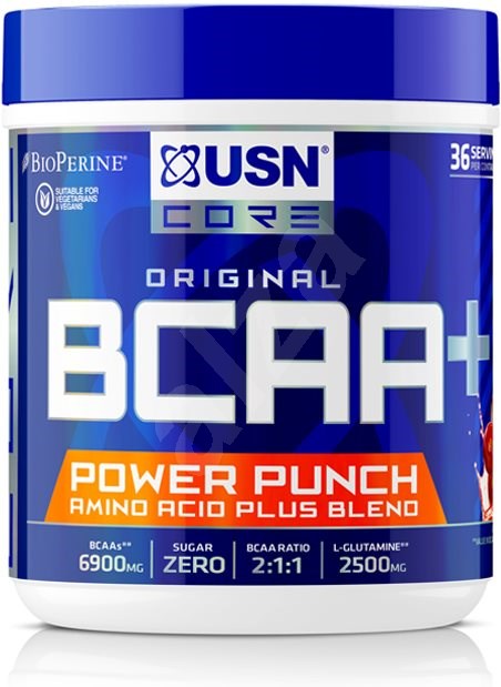 Větvené aminokyseliny BCAA v prášku USN Power Punch 400 g třešeň