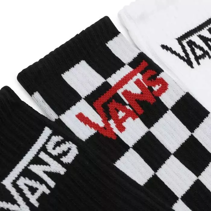 Ponožky Vans MN CLASSIC CREW (9.5 Black/Checkerbo