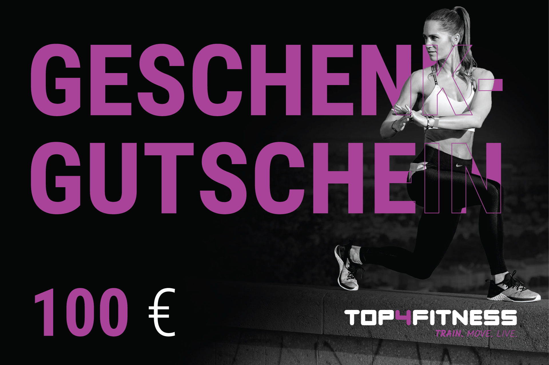 Geschenkgutschein Top4fitness im Wert von 100€