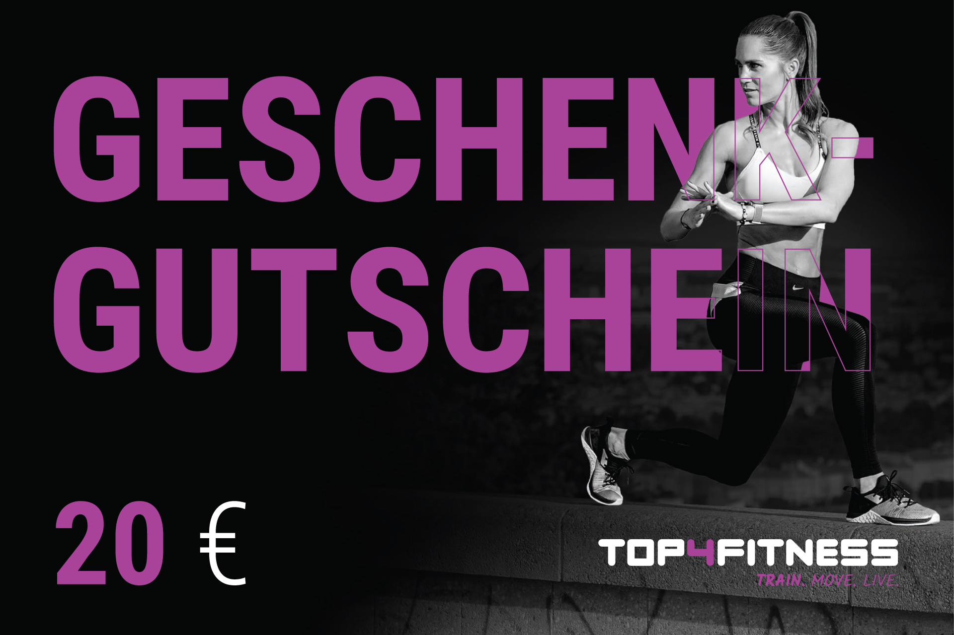 Geschenkgutschein Top4fitness im Wert von 20€