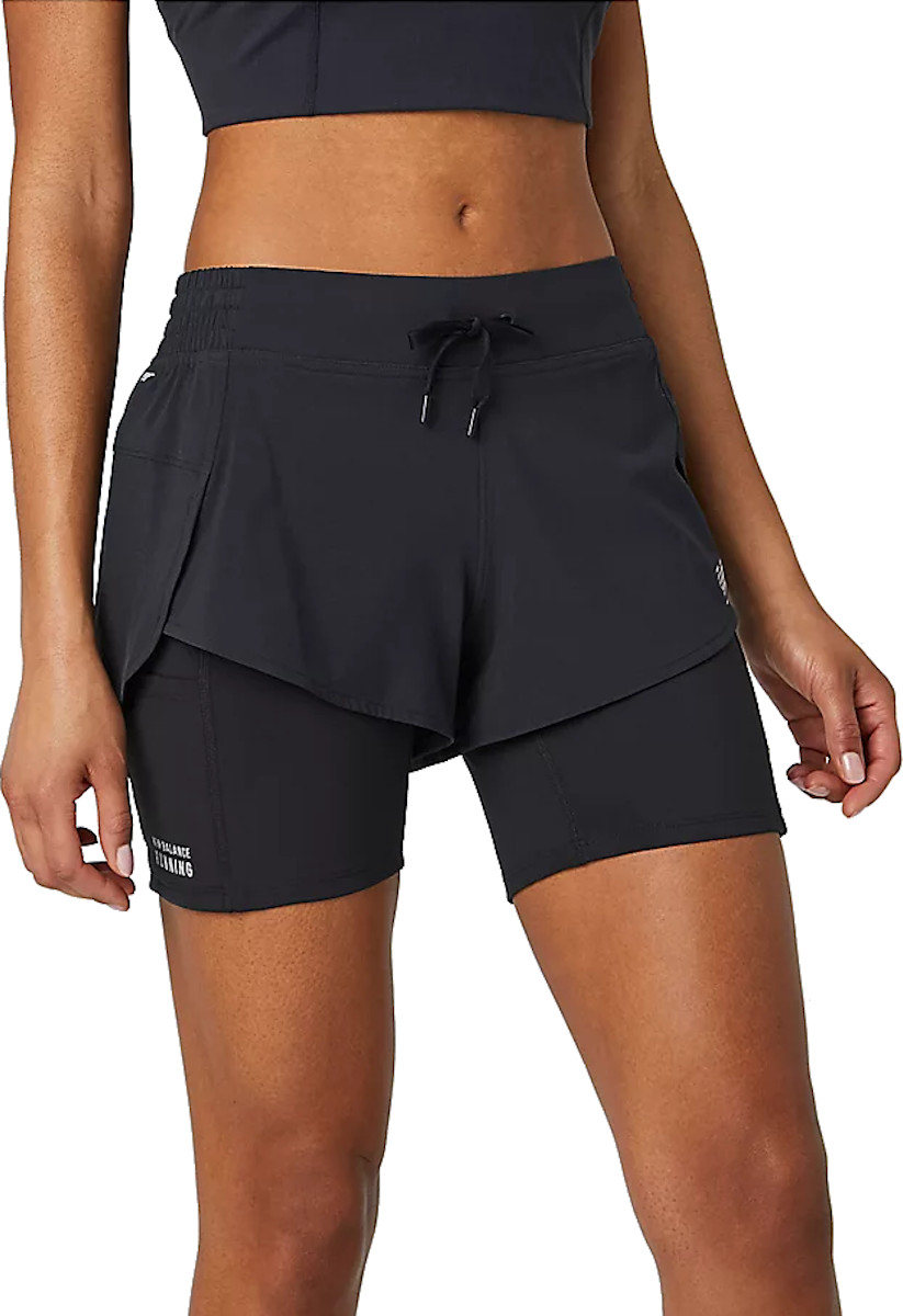 new balance women's impact 5-inch 2-in-1 shorts