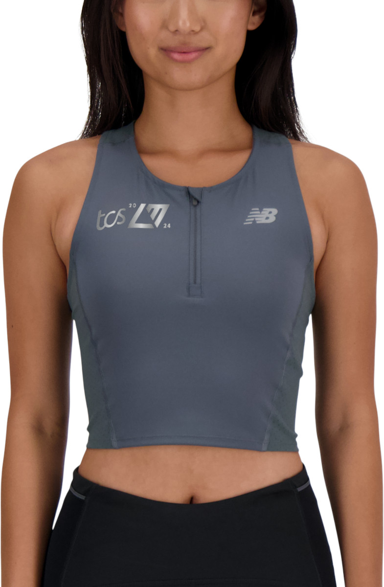 top New Balance London Edition Race Day Fitted Sleek Tank